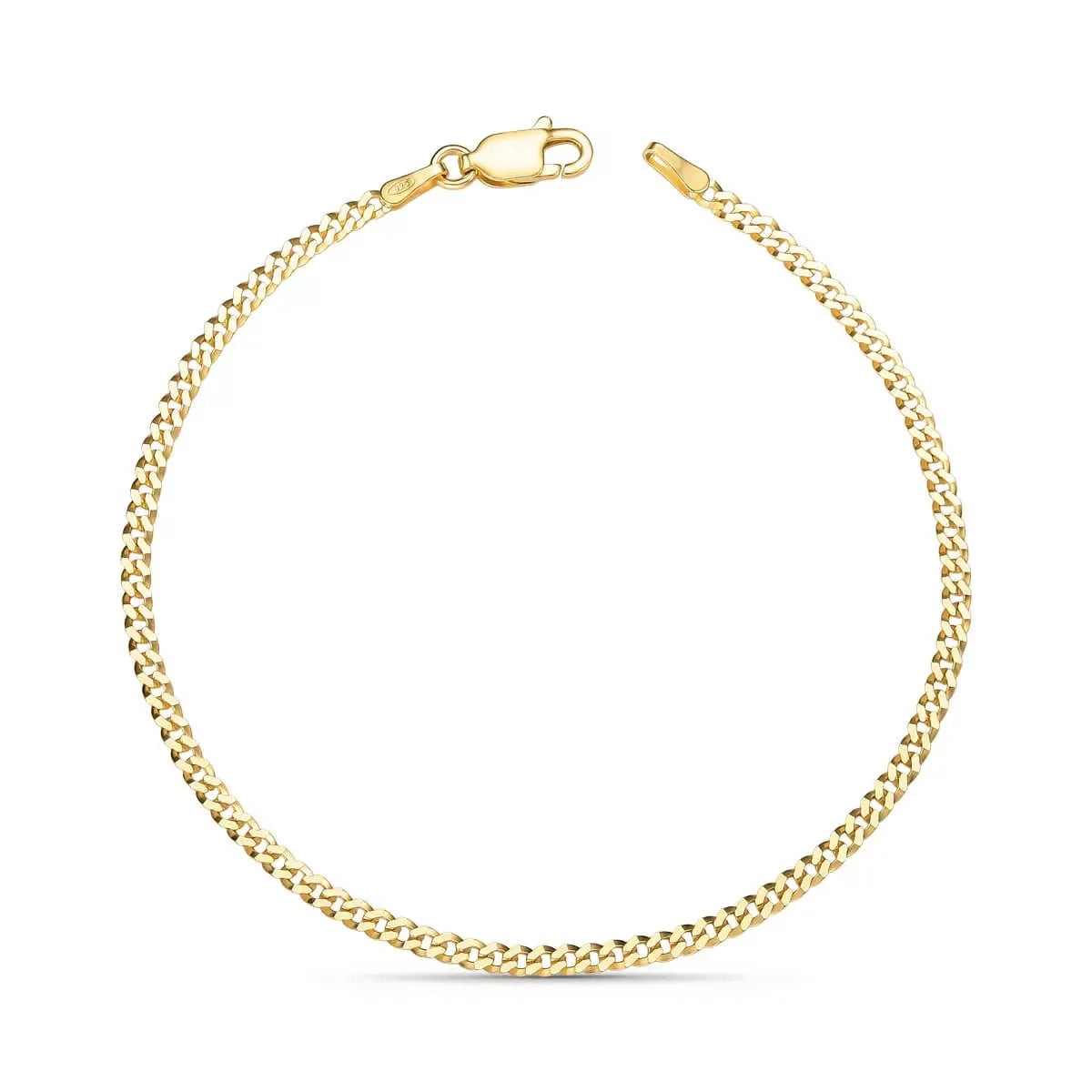 2mm Grumet Bracelet in 925 Sterling Silver – 18k Gold Plated