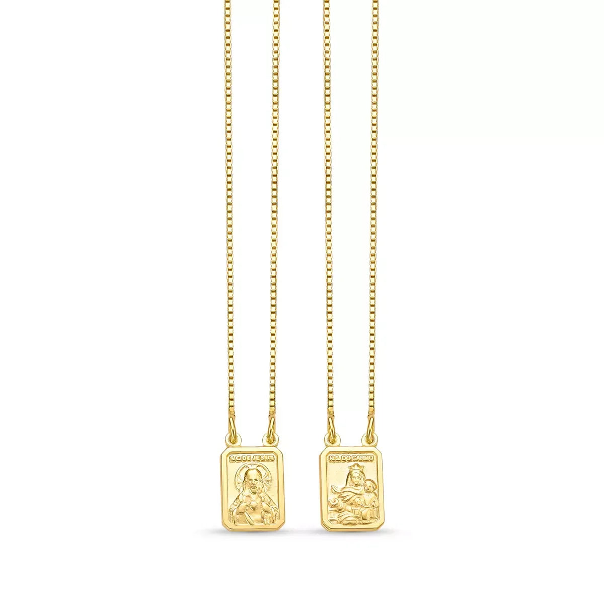 70cm Scapular Necklace in 925 Sterling Silver – 18k Gold Plated