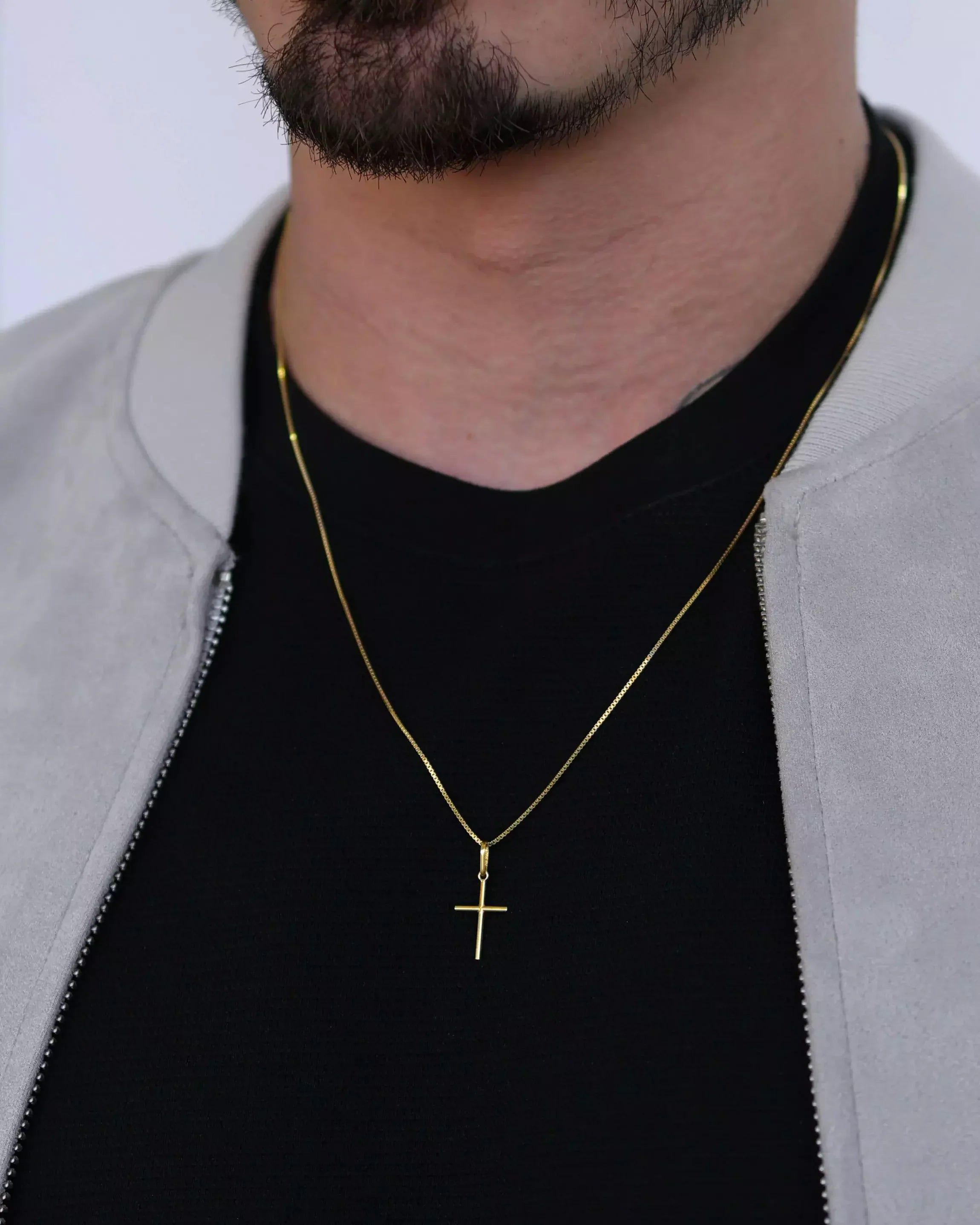 Medium 925 Silver Cross Necklace – 18k Gold Plated