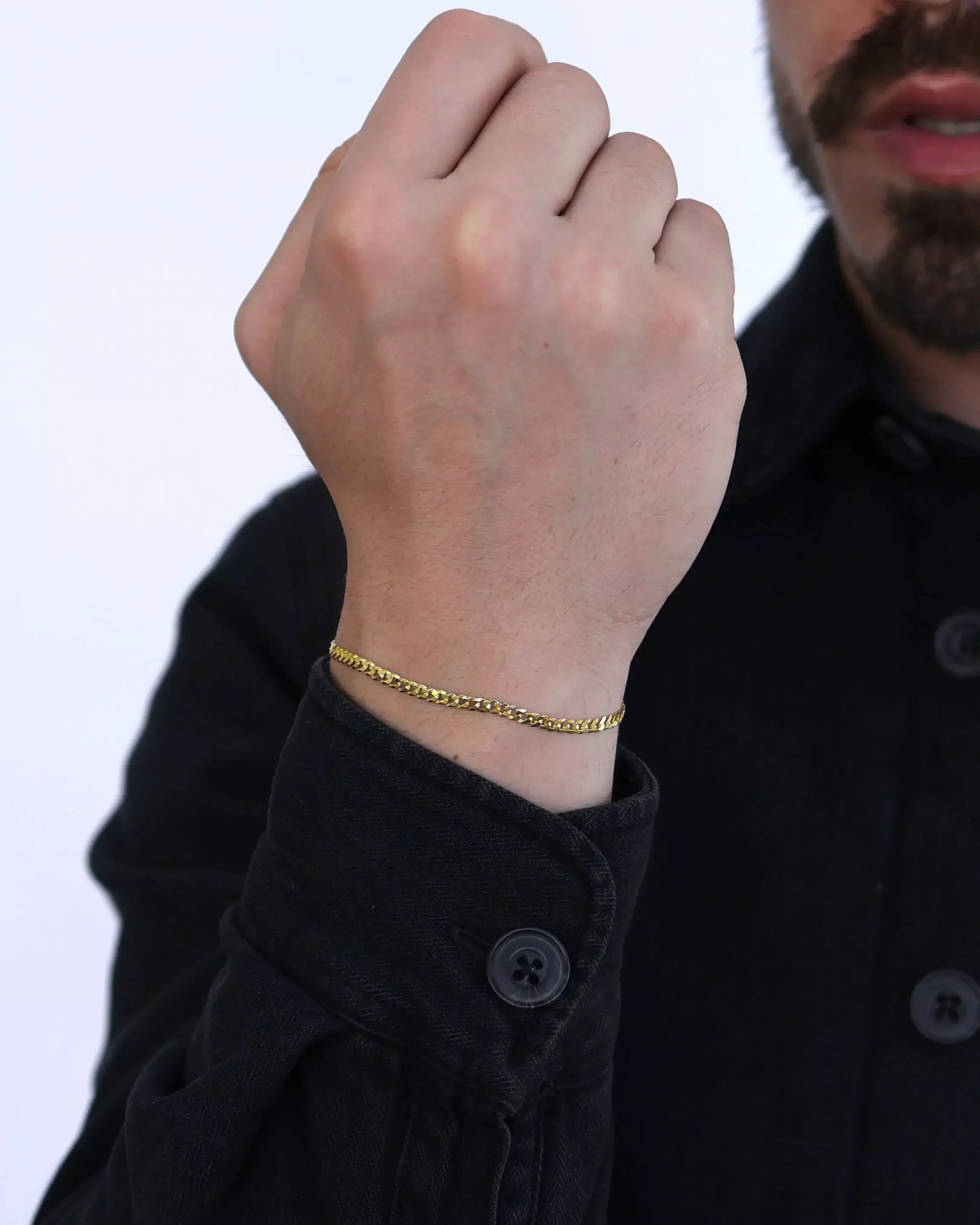 3mm 925 Sterling Silver Grumet Bracelet – 18k Gold Plated