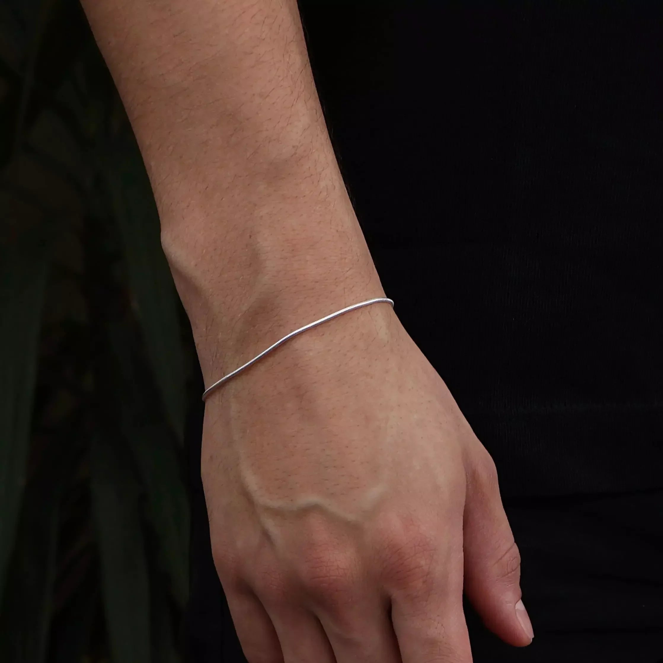 Men's Thin Rope Bracelet in 925 Silver