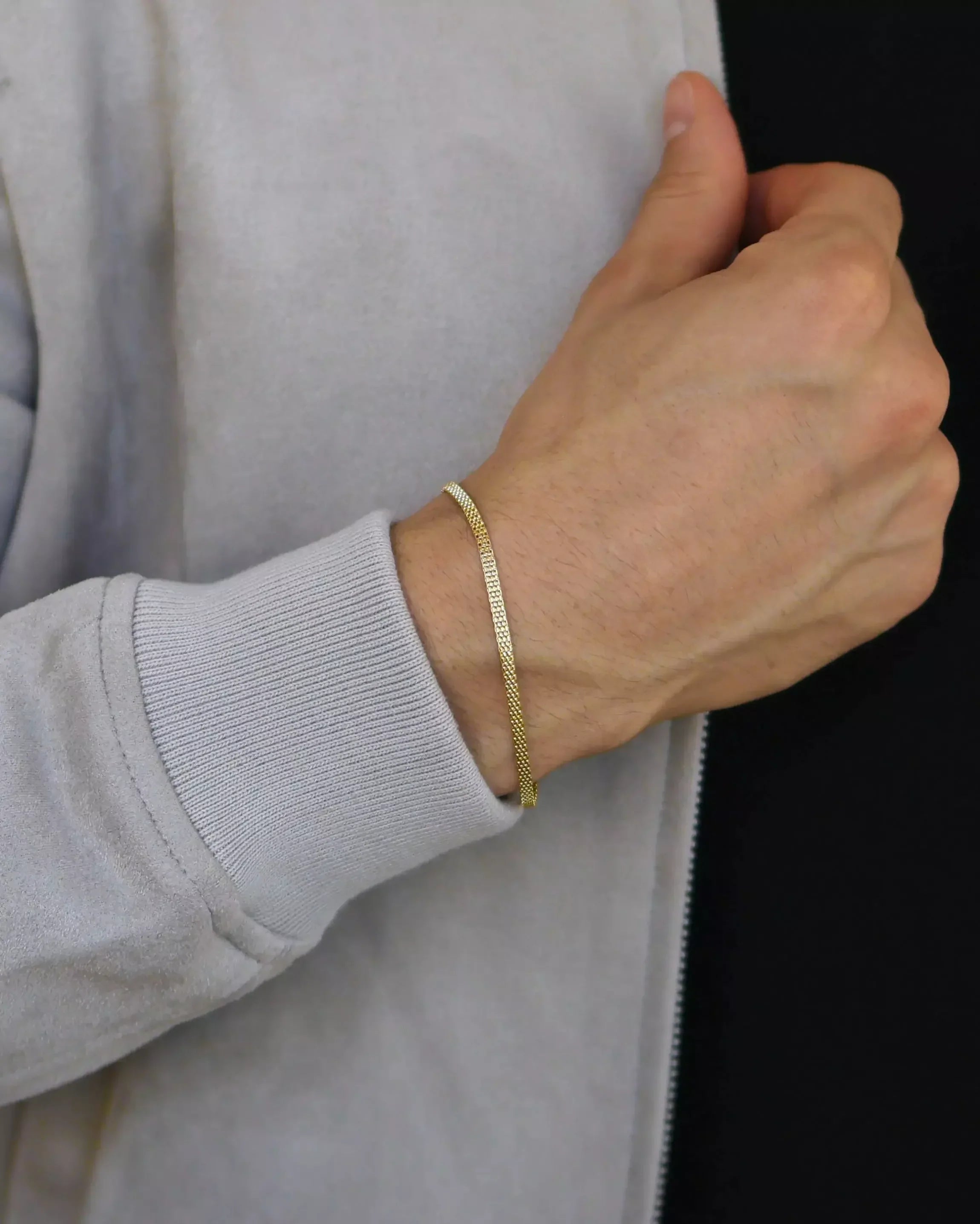 Fizzy Flat Bracelet in 925 Sterling Silver – 18k Gold Plated