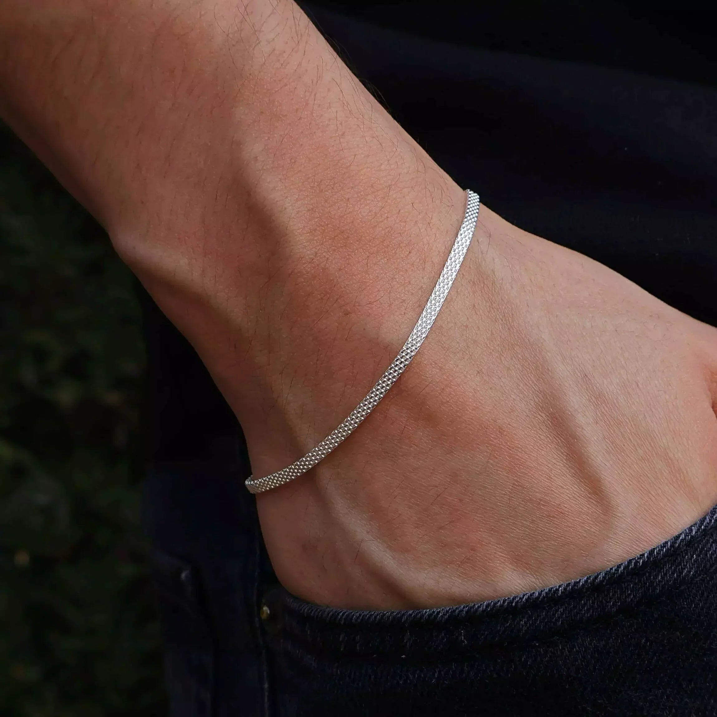 Fizzy Flat Men's Bracelet in 925 Silver