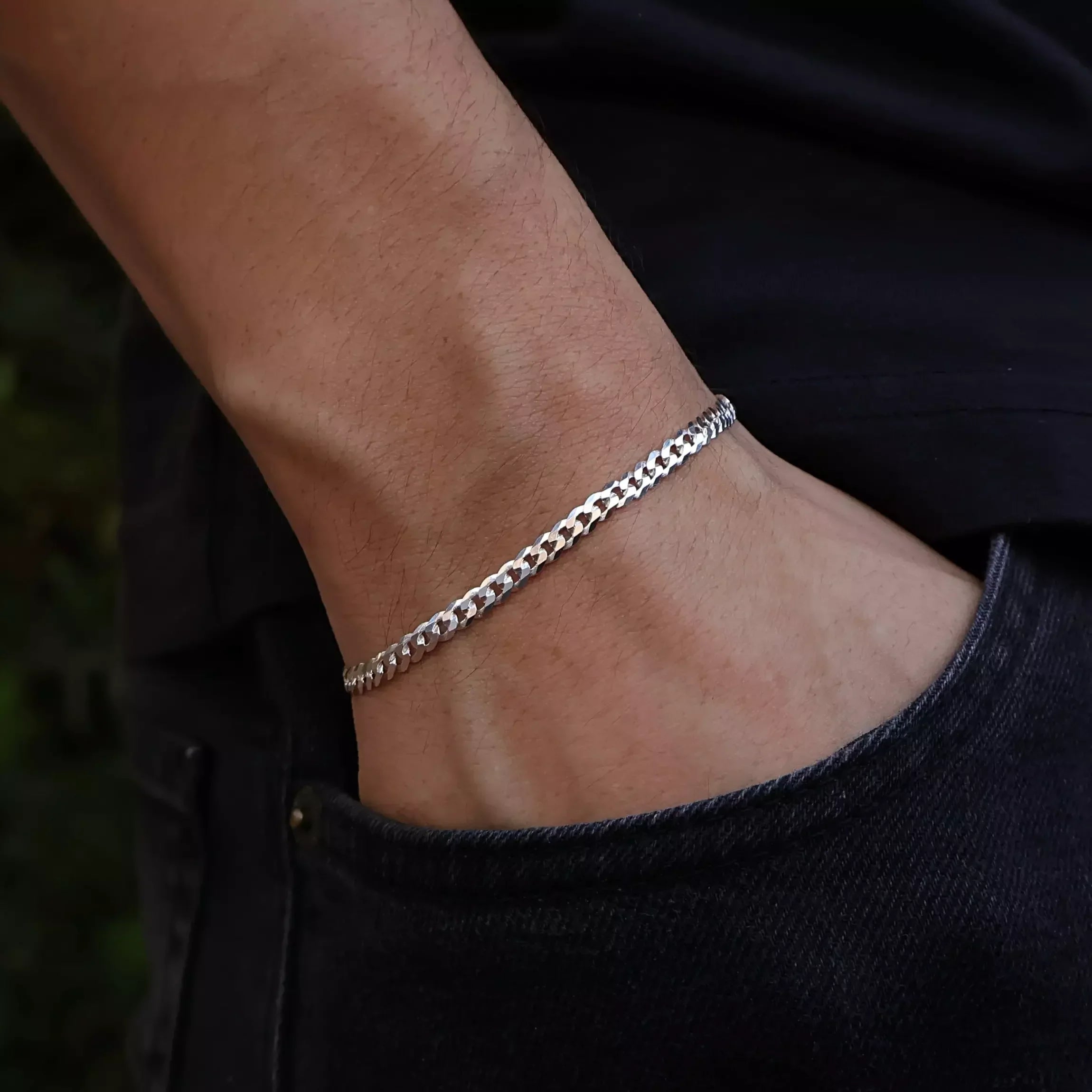 Men's 4mm Grumet Bracelet in 925 Silver