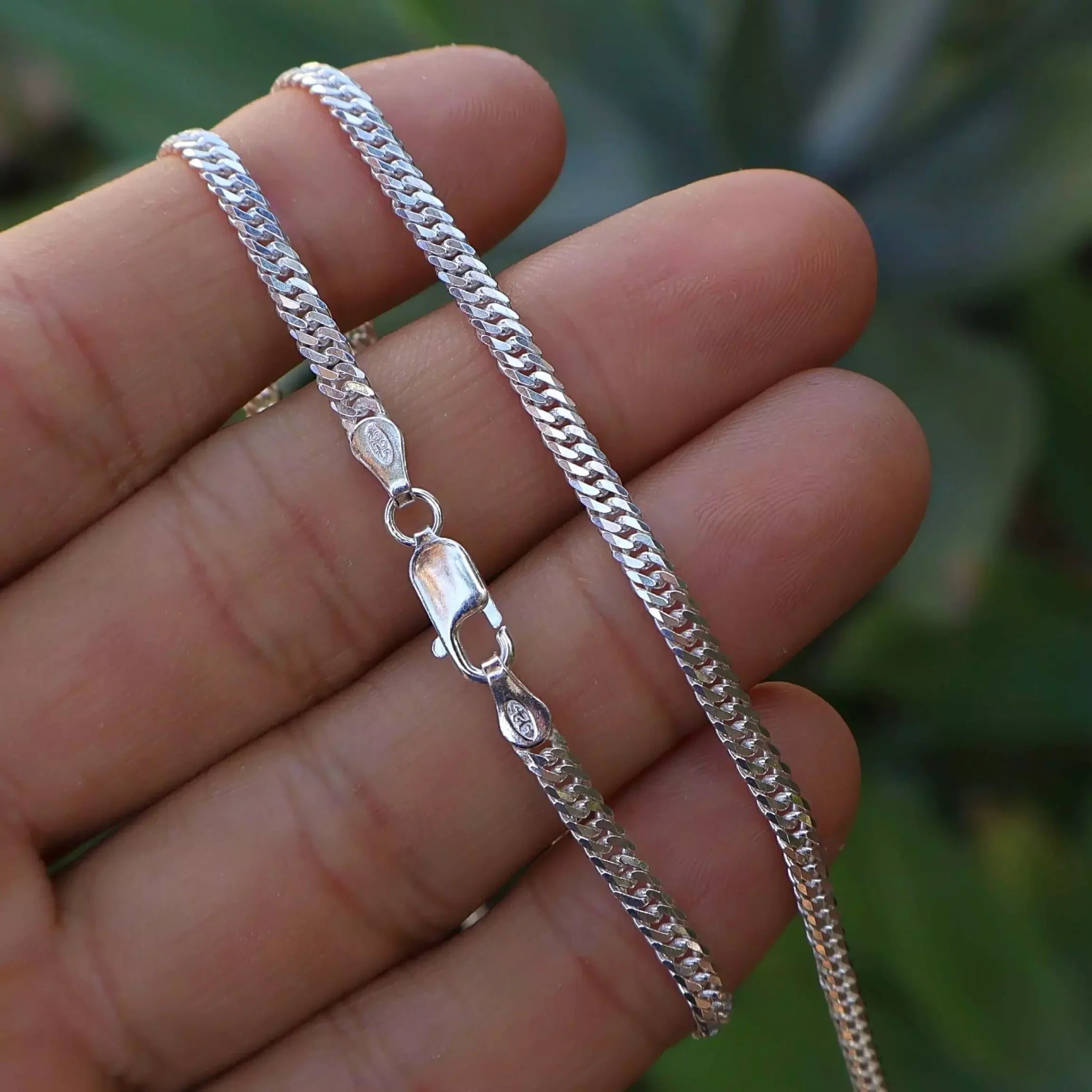 Double Link Grumet Chain 3mm in 925 Silver