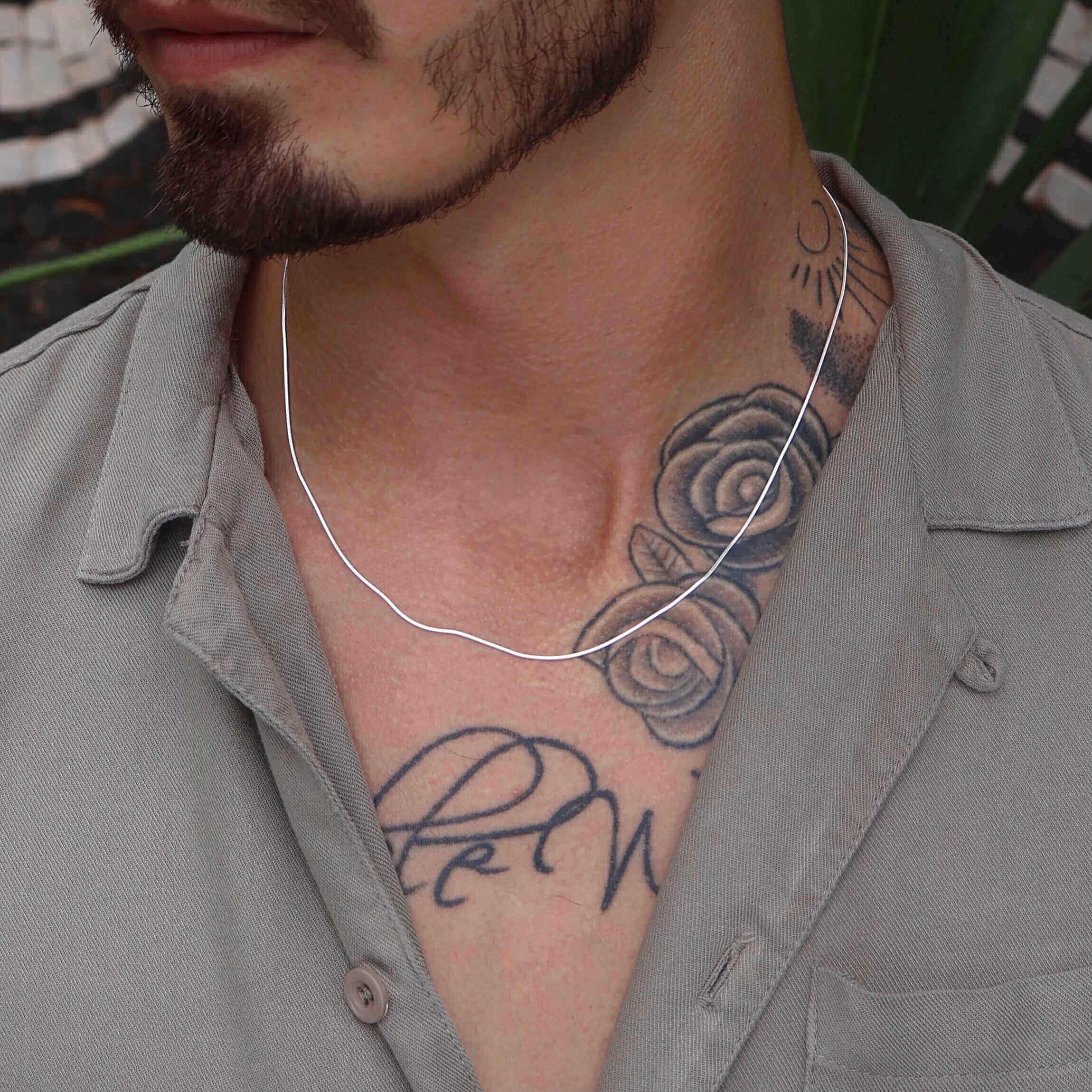 Men's Thin Rolled Chain in 925 Silver