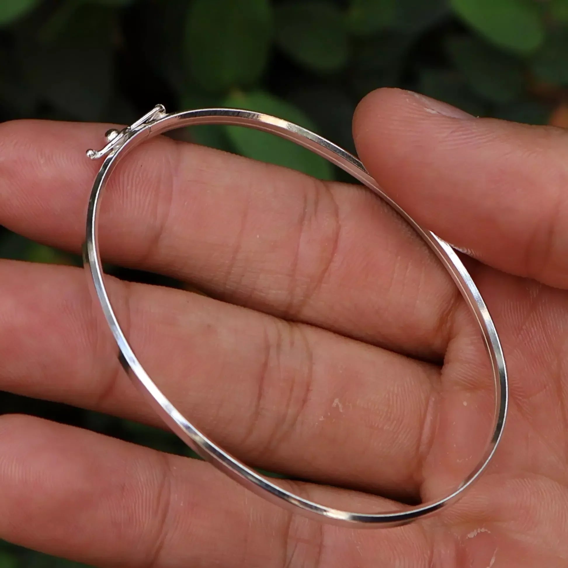 Men's Square 2D Silver Bracelet