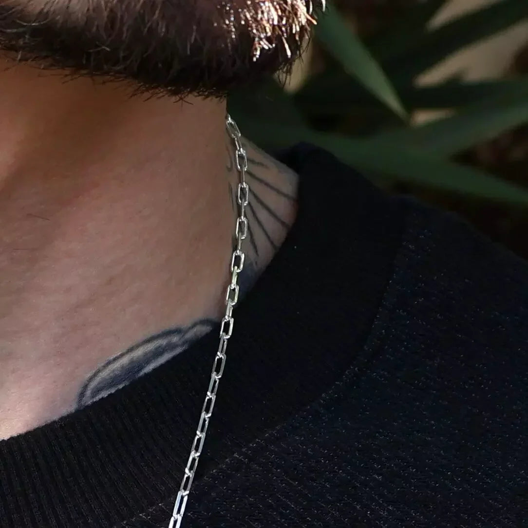 Long Link Chain in 925 Silver