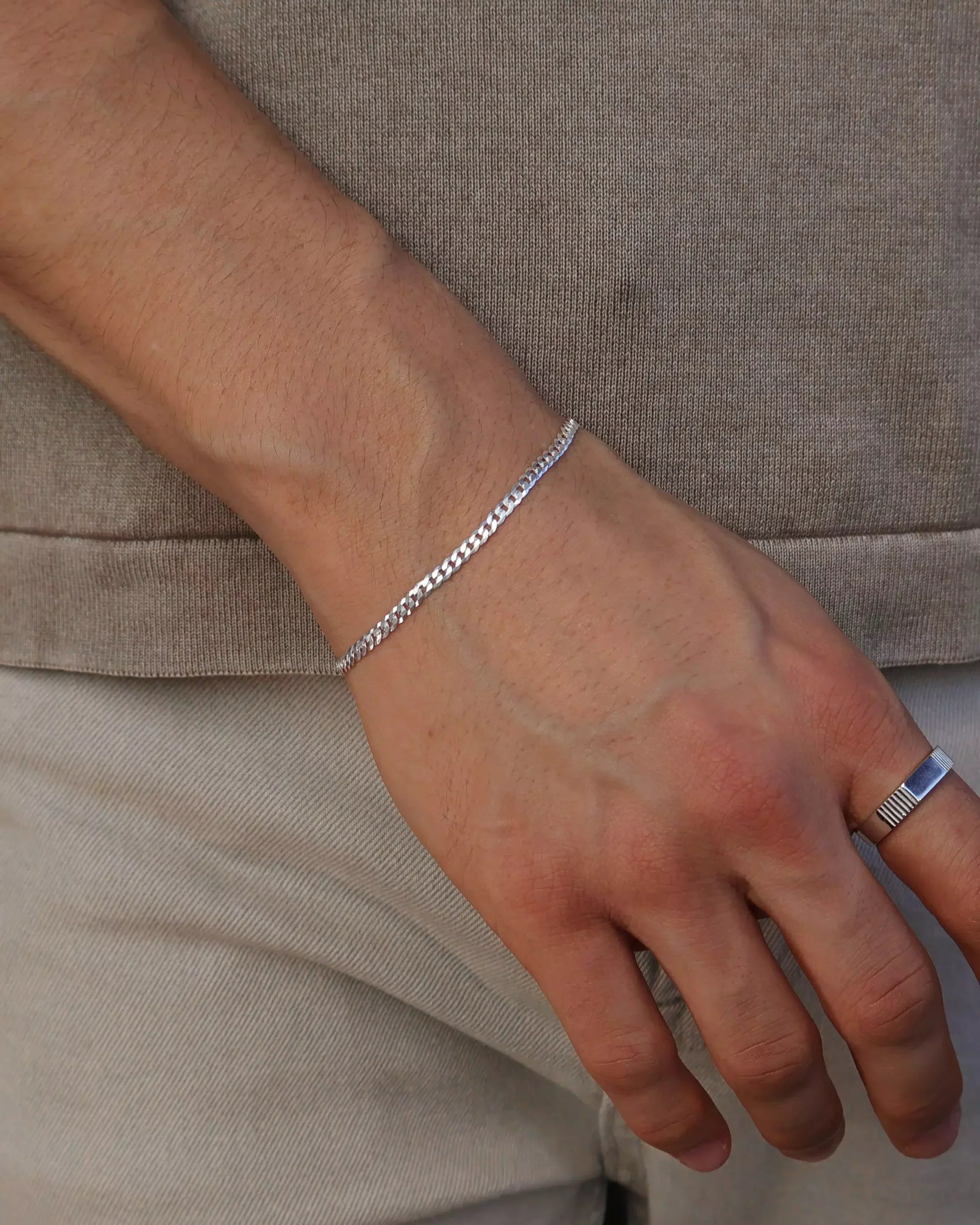 Men's 3mm Grumet Bracelet in 925 Silver