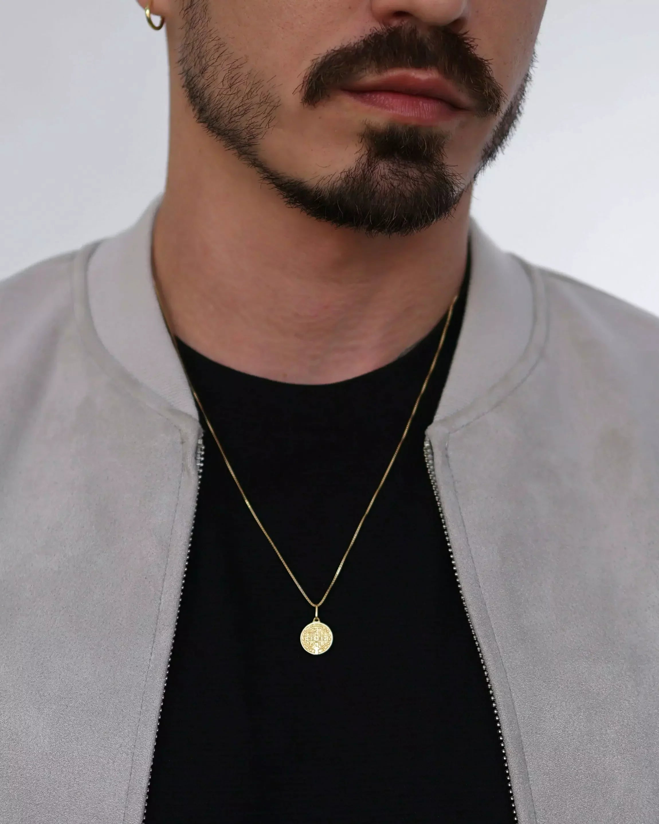 Saint Benedict Medal Necklace in 925 Sterling Silver – 18k Gold Plated