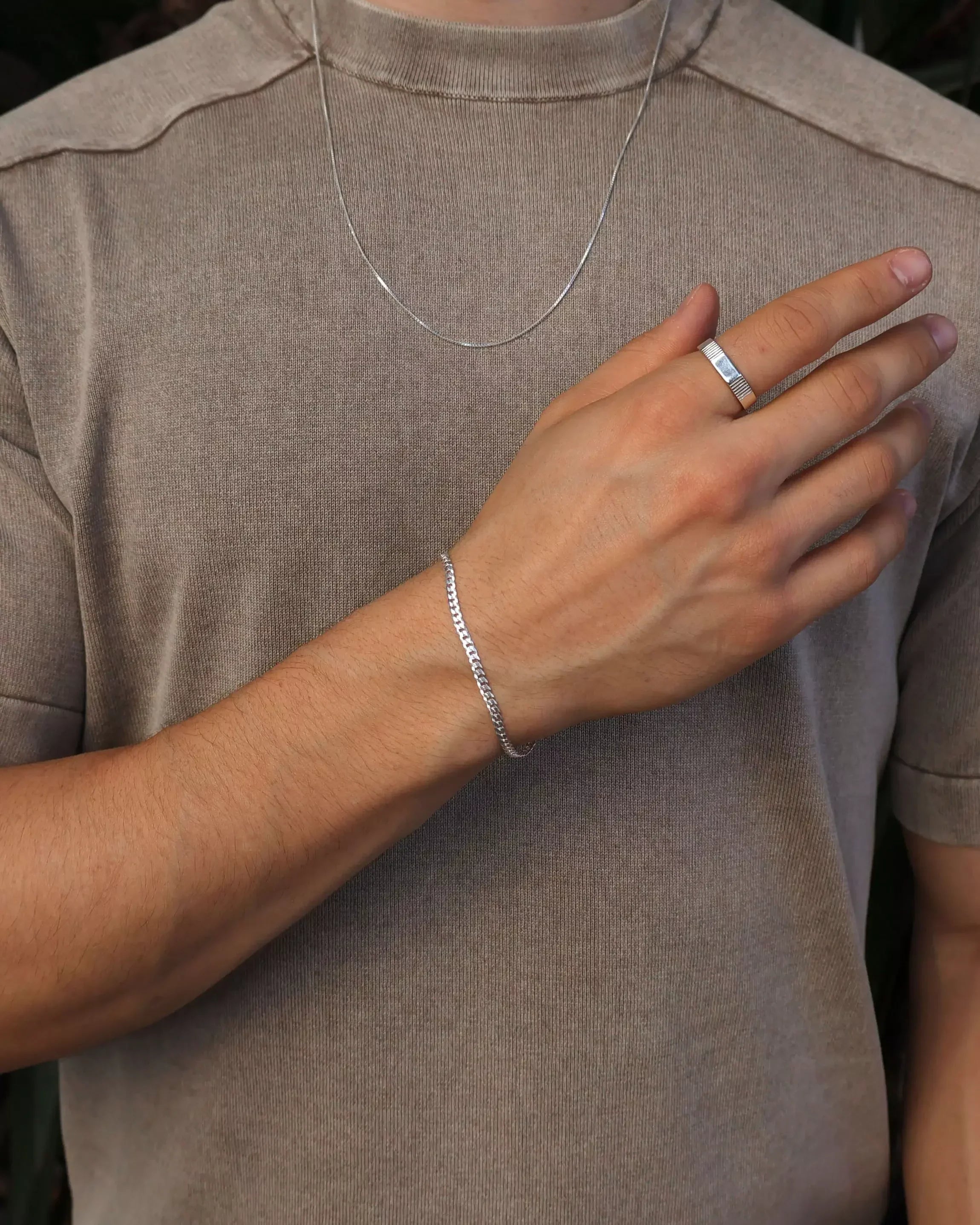 Men's 3mm Grumet Bracelet in 925 Silver