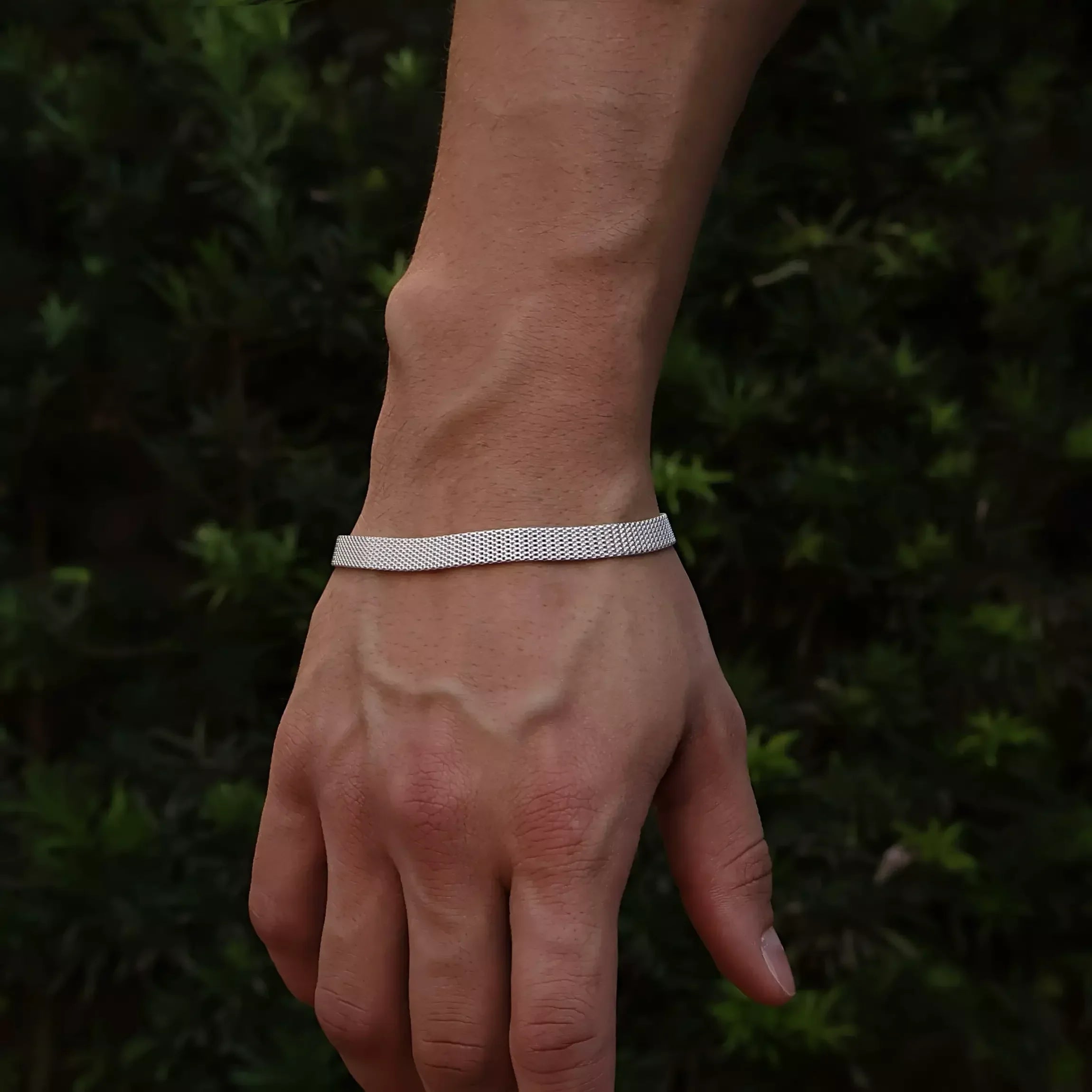 Fizzy Flat XL Men's Bracelet in 925 Silver