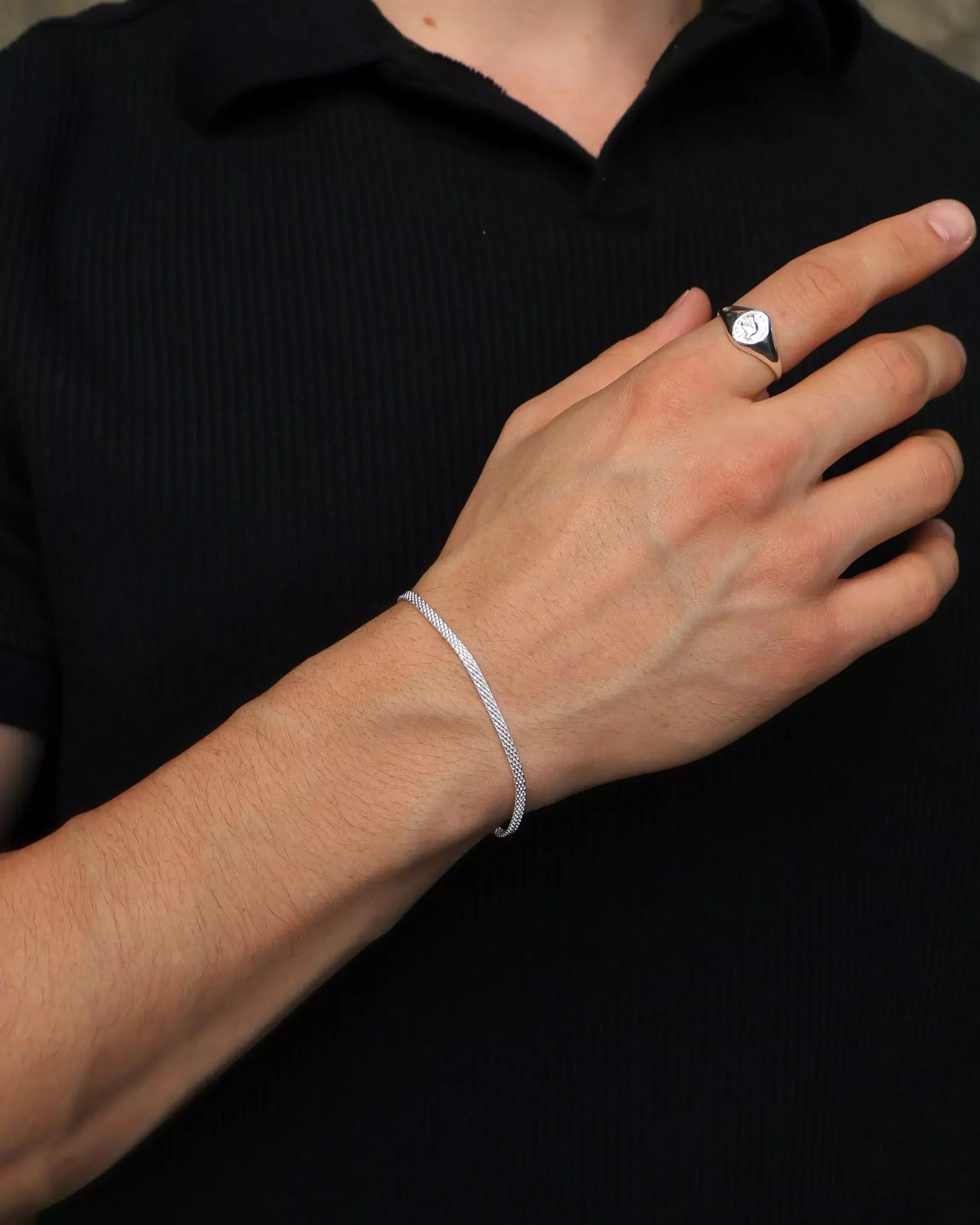 Fizzy Flat Men's Bracelet in 925 Silver