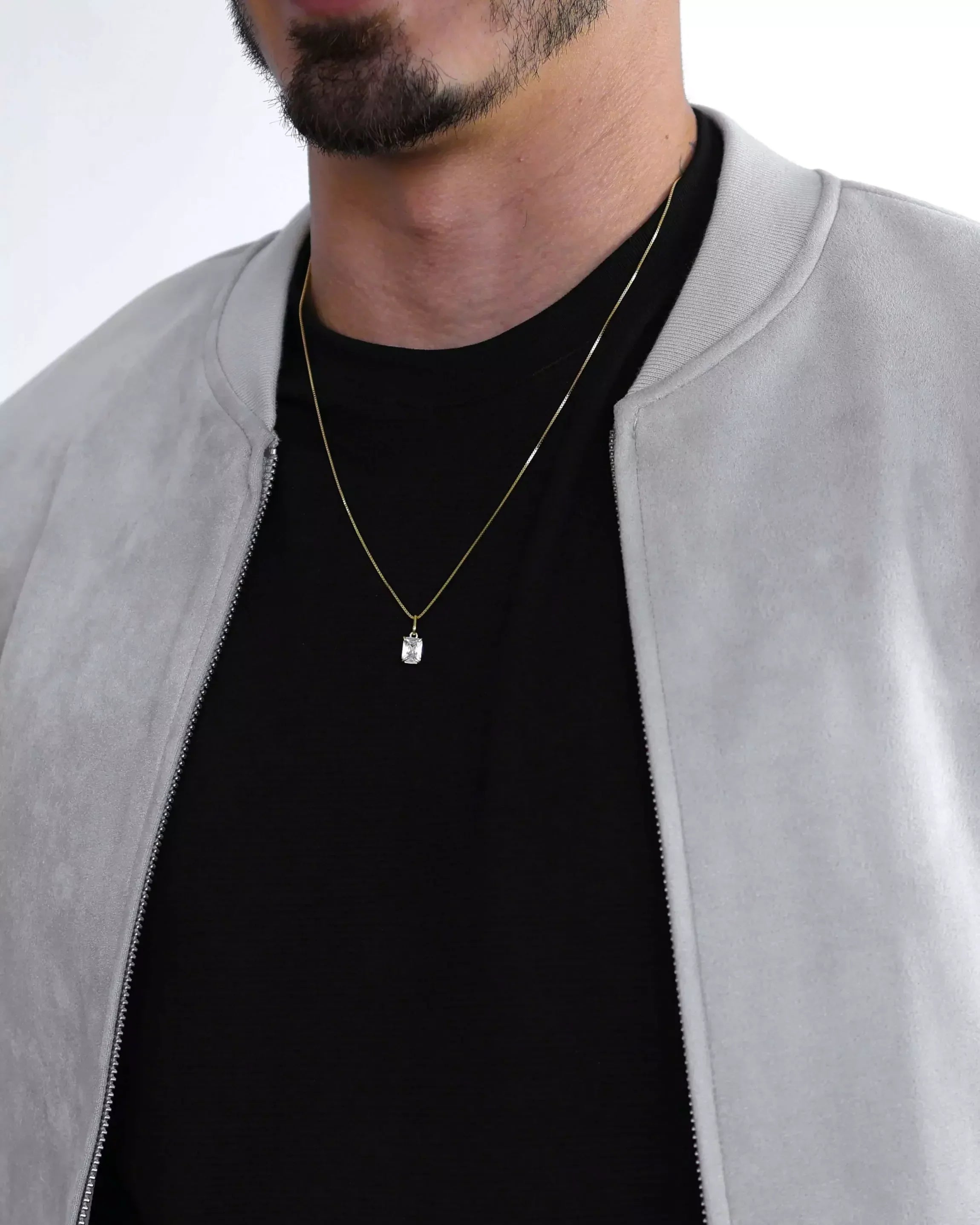 Slim Crystal Necklace in 925 Sterling Silver – 18k Gold Plated