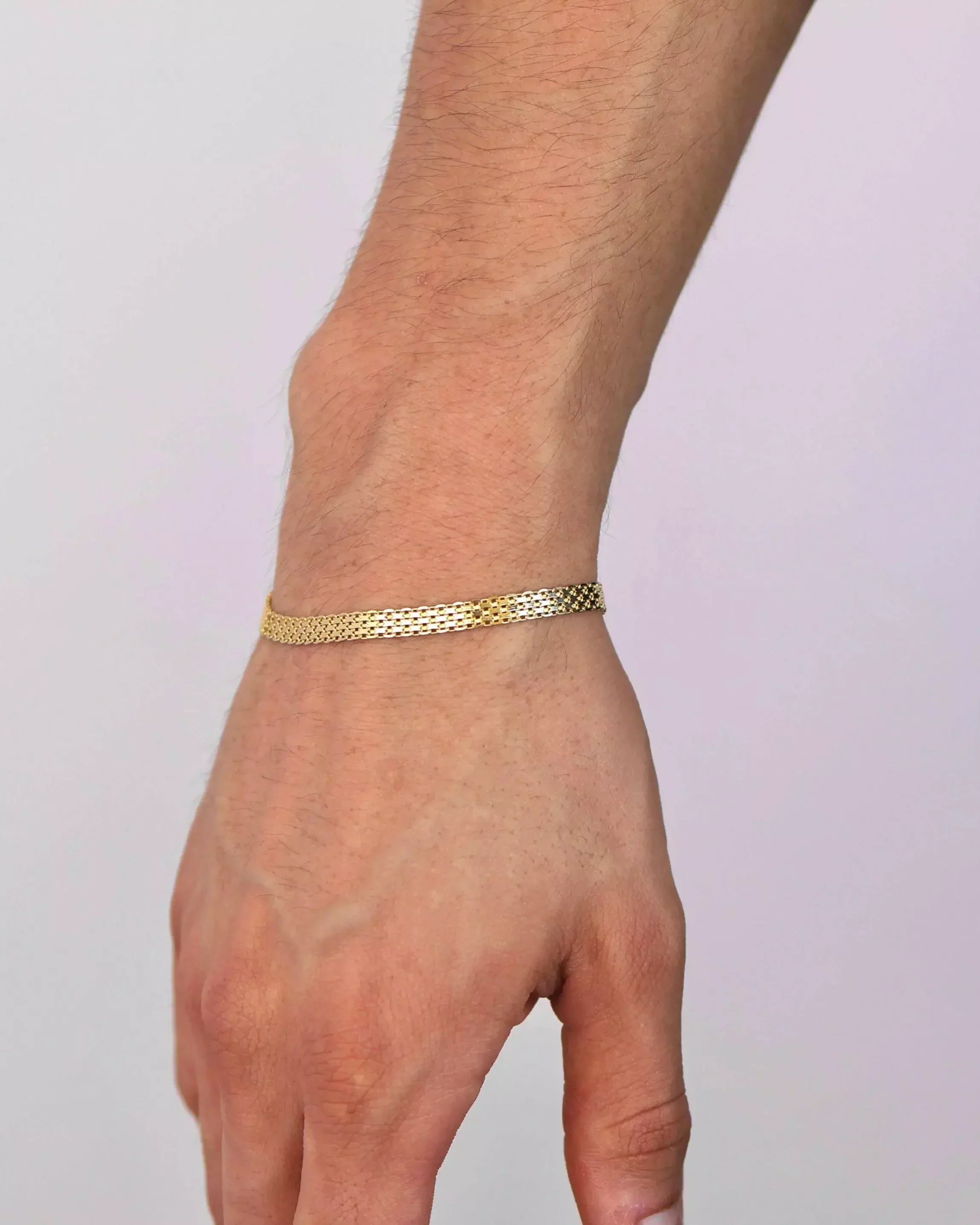 Herringbone Bracelet in 925 Sterling Silver – 18k Gold Plated