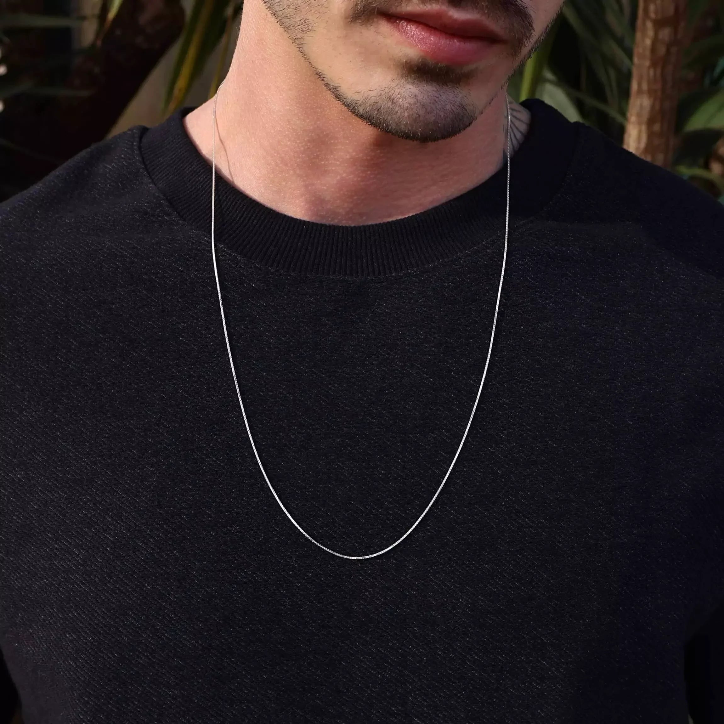 Thin Men's Venetian Chain in 925 Silver
