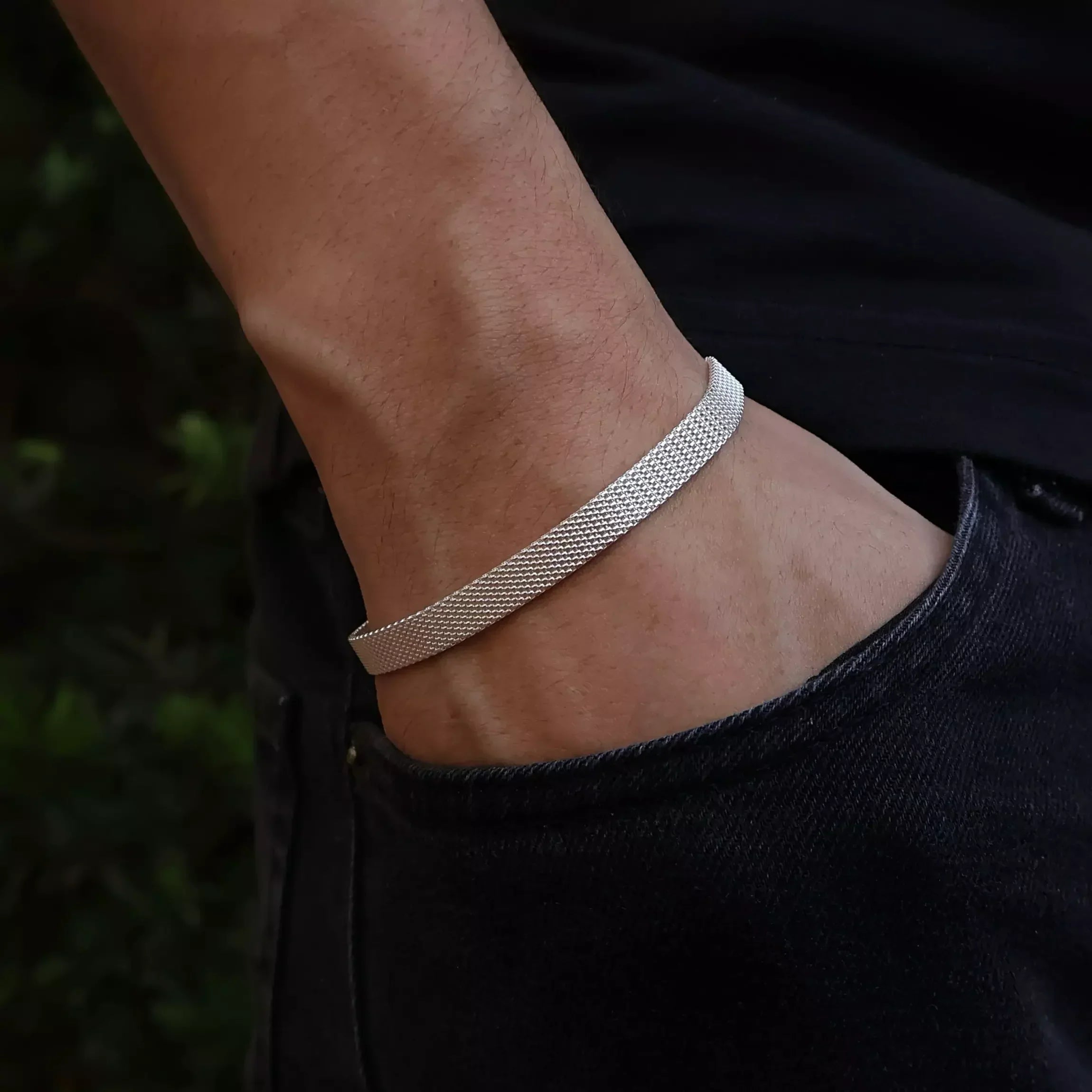 Fizzy Flat XL Men's Bracelet in 925 Silver