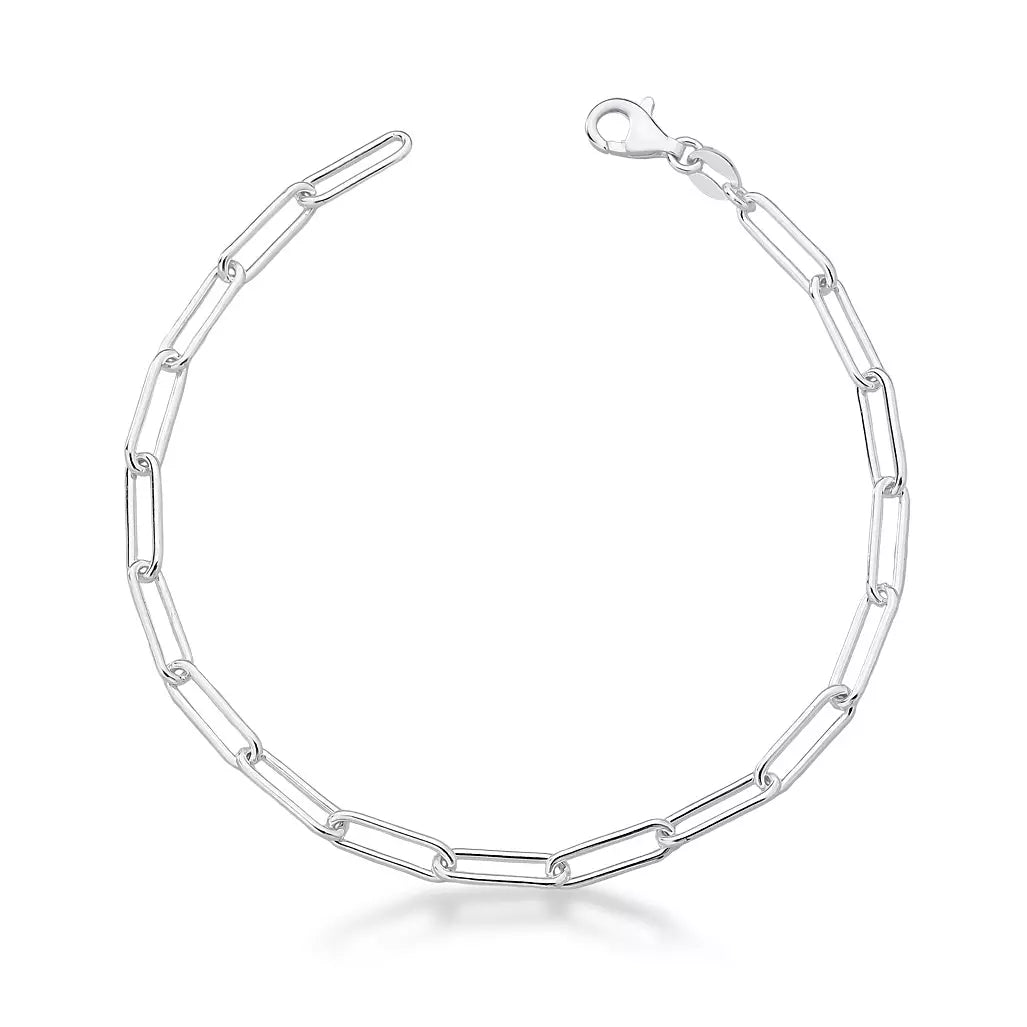 Men's Long Link Bracelet in 925 Silver