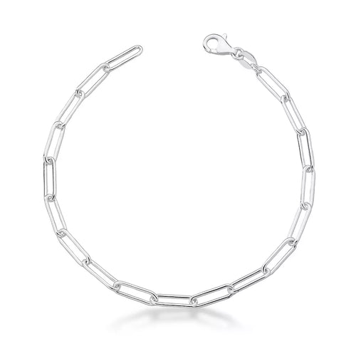 Men's Long Link Bracelet in 925 Silver