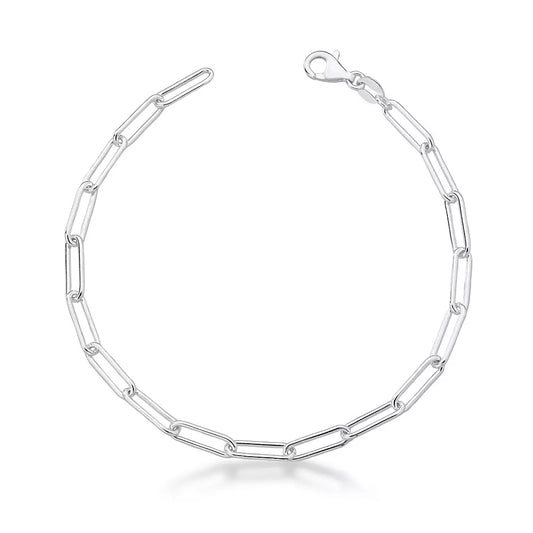 Men's Long Link Bracelet in 925 Silver