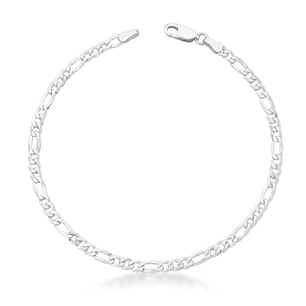Men's 3 mm Figaro Bracelet in 925 Silver