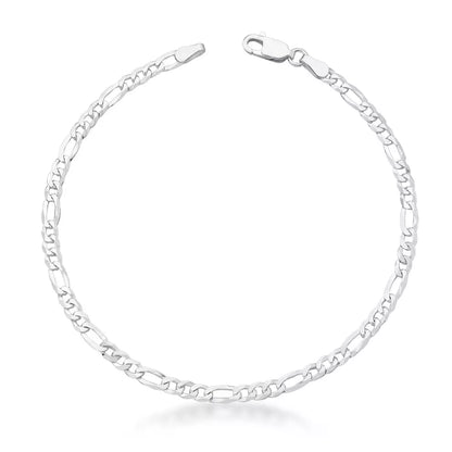 Men's 3 mm Figaro Bracelet in 925 Silver