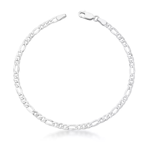 Men's 3 mm Figaro Bracelet in 925 Silver