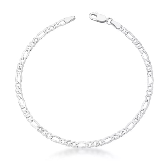 Men's 3 mm Figaro Bracelet in 925 Silver