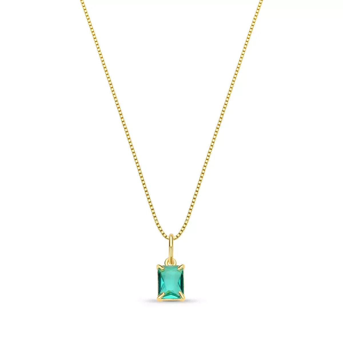 Slim Turquoise Crystal Necklace in 925 Sterling Silver – 18k Gold Plated