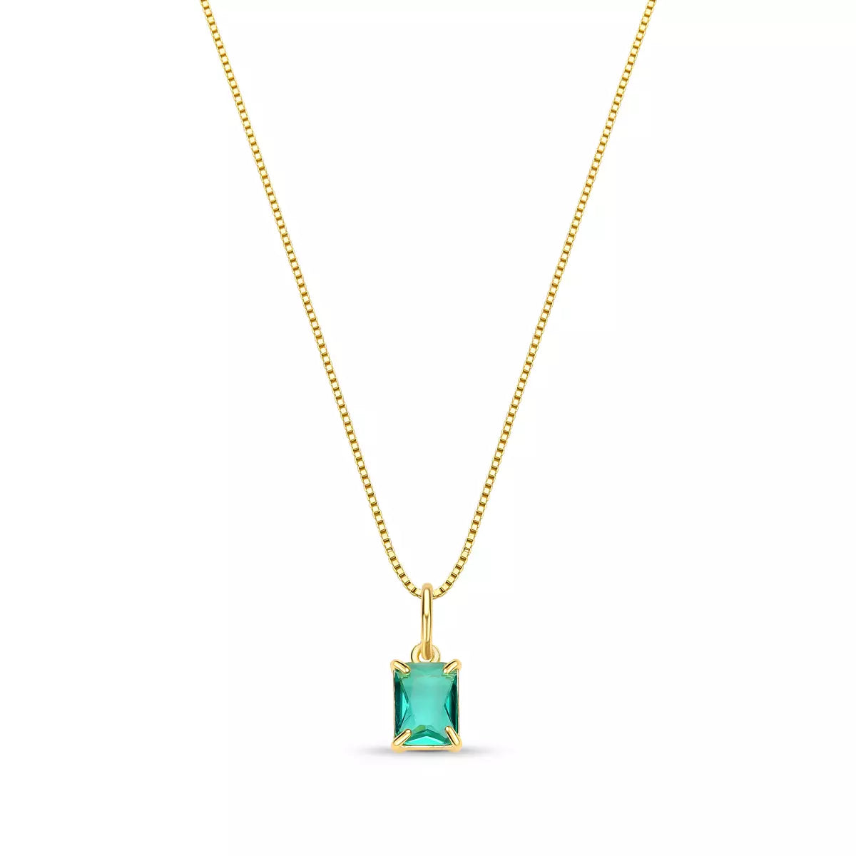 Slim Turquoise Crystal Necklace in 925 Sterling Silver – 18k Gold Plated