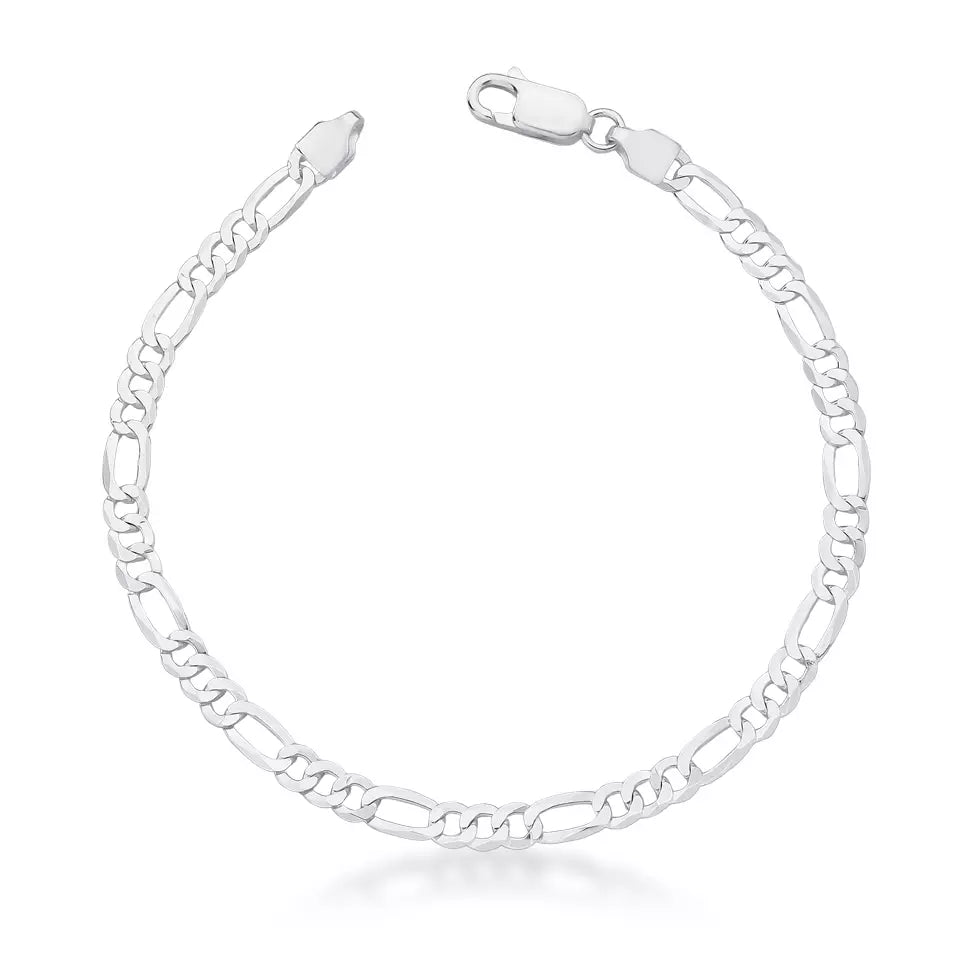 Men's 4 mm Figaro bracelet in 925 silver
