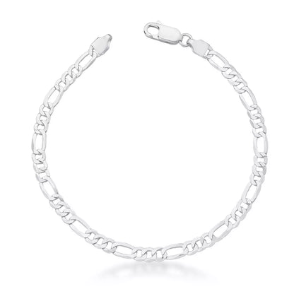 Men's 4 mm Figaro bracelet in 925 silver