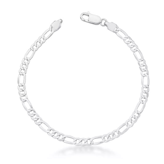 Men's 4 mm Figaro bracelet in 925 silver
