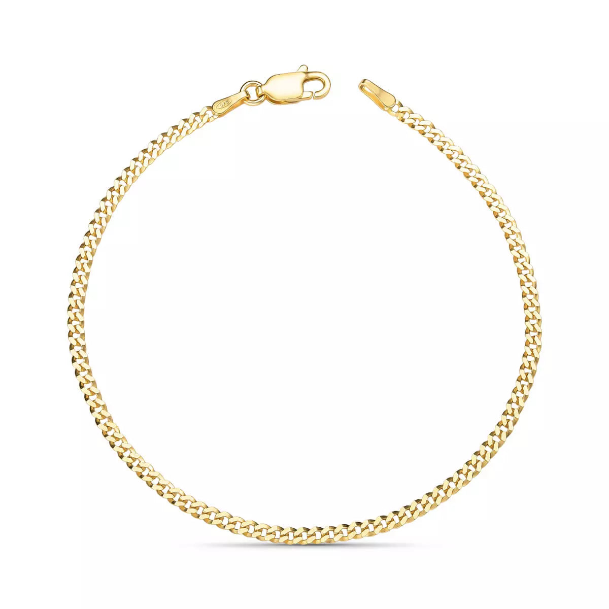 2mm Grumet Bracelet in 925 Sterling Silver – 18k Gold Plated