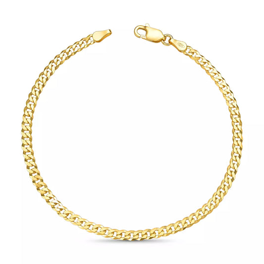 3mm 925 Sterling Silver Grumet Bracelet – 18k Gold Plated