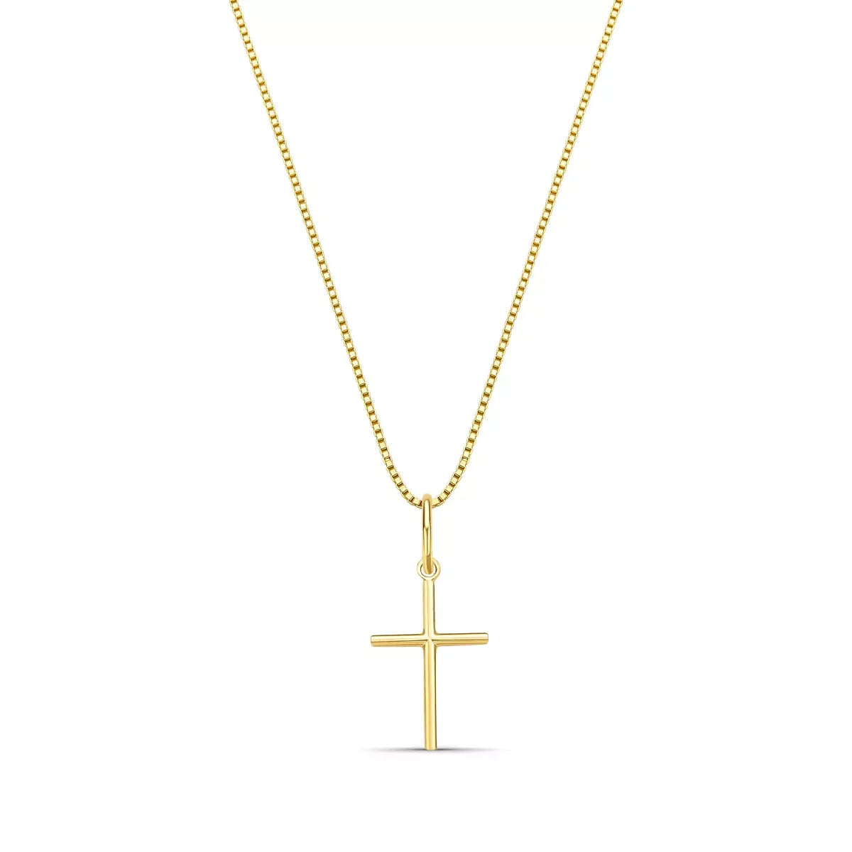 Medium 925 Silver Cross Necklace – 18k Gold Plated
