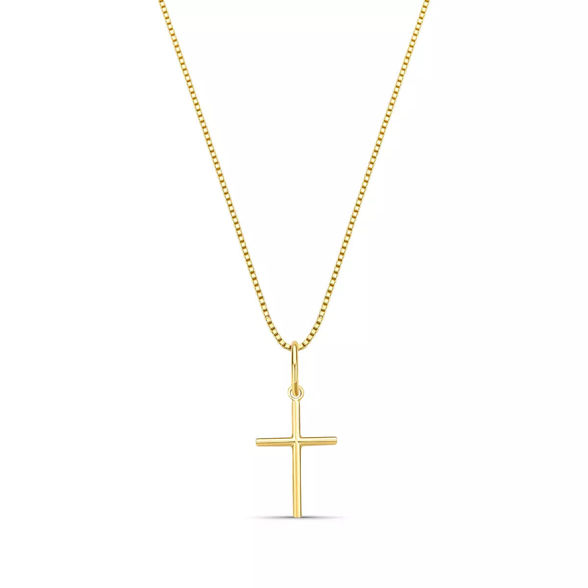 Medium 925 Silver Cross Necklace – 18k Gold Plated
