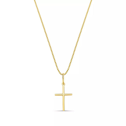 Medium 925 Silver Cross Necklace – 18k Gold Plated