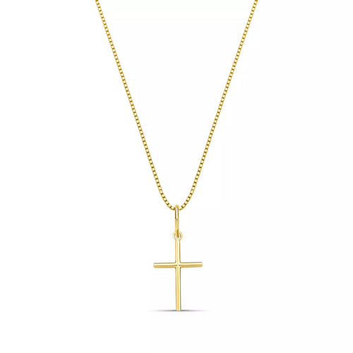 Medium 925 Silver Cross Necklace – 18k Gold Plated
