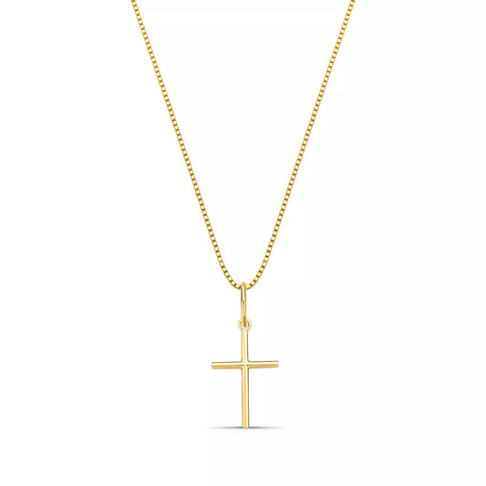 Medium 925 Silver Cross Necklace – 18k Gold Plated