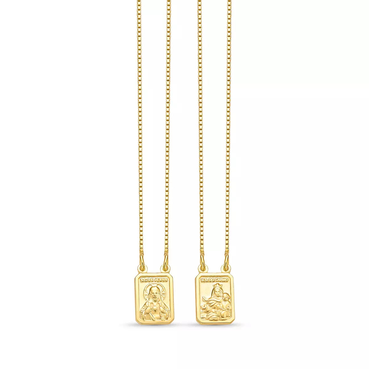 70cm Scapular Necklace in 925 Sterling Silver – 18k Gold Plated