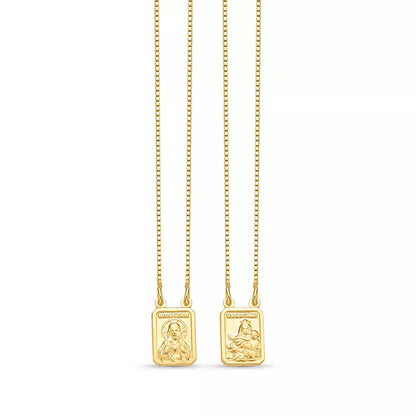 70cm Scapular Necklace in 925 Sterling Silver – 18k Gold Plated