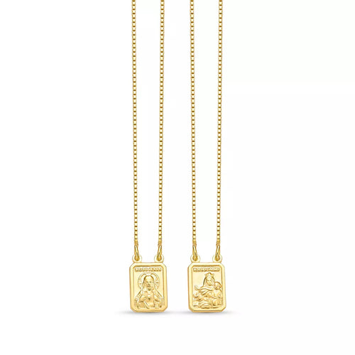 70cm Scapular Necklace in 925 Sterling Silver – 18k Gold Plated