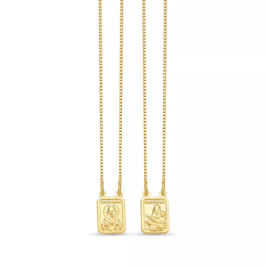 70cm Scapular Necklace in 925 Sterling Silver – 18k Gold Plated