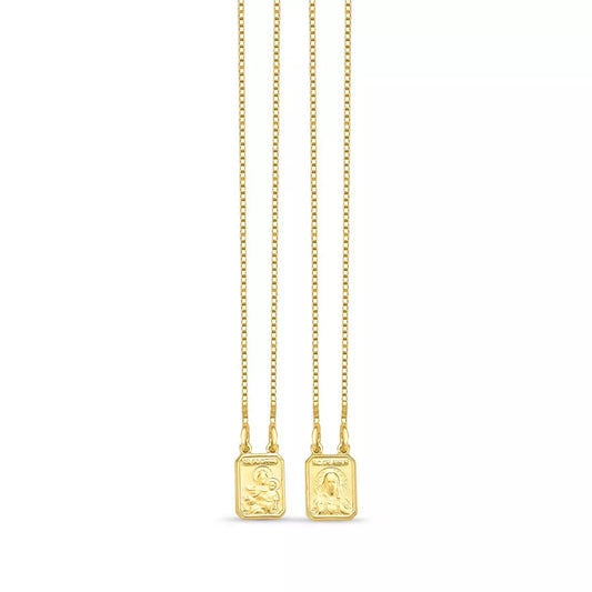 Scapular Necklace in 925 Sterling Silver – 18k Gold Plated