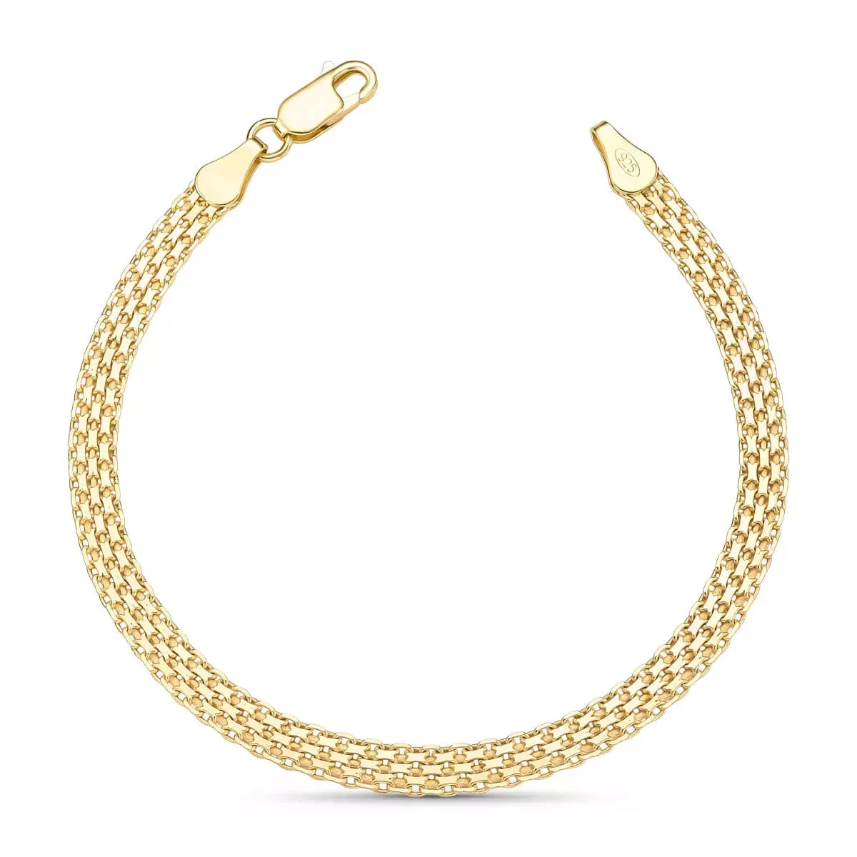 Herringbone Bracelet in 925 Sterling Silver – 18k Gold Plated