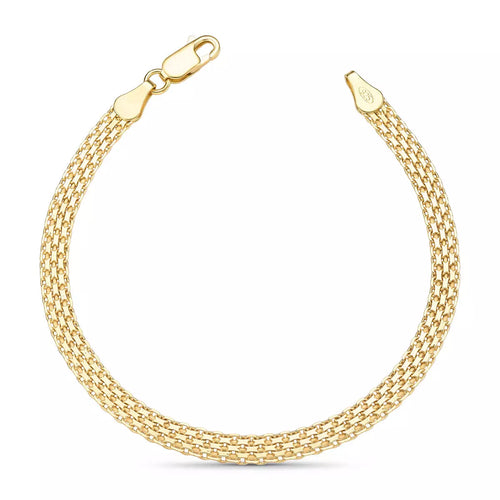 Herringbone Bracelet in 925 Sterling Silver – 18k Gold Plated