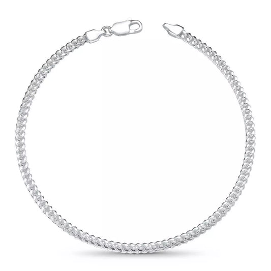 Cuban Grumet Bracelet 3 mm in 925 Silver