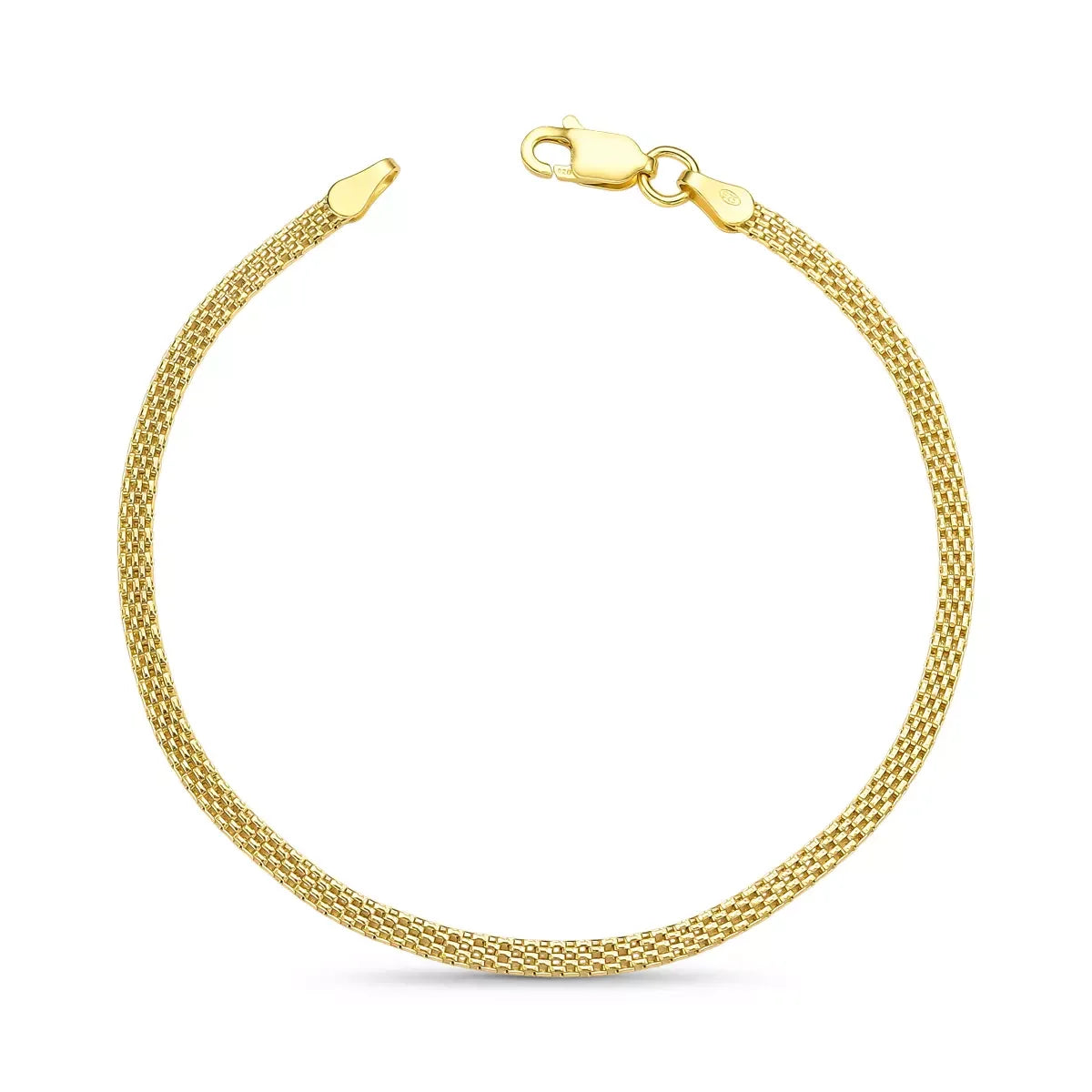 Fizzy Flat Bracelet in 925 Sterling Silver – 18k Gold Plated