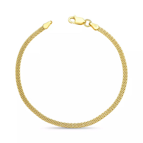 Fizzy Flat Bracelet in 925 Sterling Silver – 18k Gold Plated